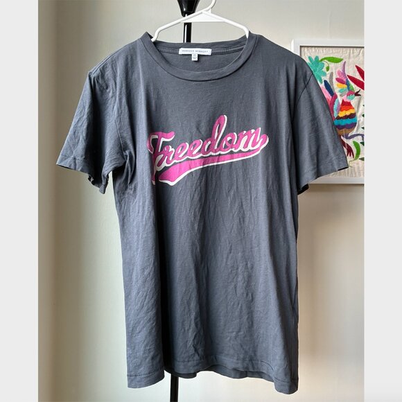 Rebecca Minkoff Tops - Rebecca Minkoff	Gray & Pink Freedom T-Shirt - Size XS